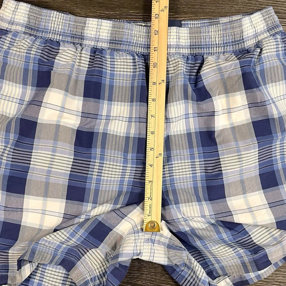 Polo Ralph Lauren Mens Swim Shorts Trunks Blue Plaid‎ XL Lined Resortwear Beach